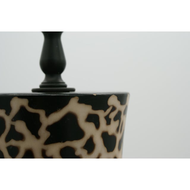 Ceramic Late 20th Century Black & Ivory Geometric Chulucanas Pottery Lamp – Handcrafted Peruvian Art- Tribal Vase For Sale - Image 7 of 9