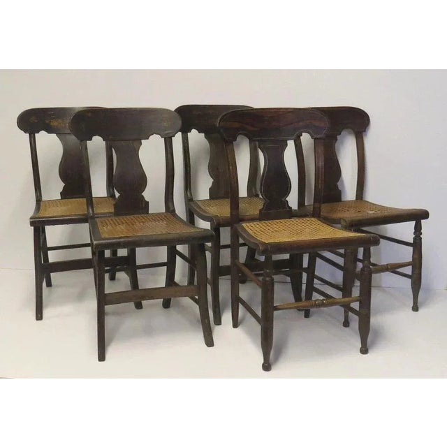 19th Century American Country Faux Grain Painted Chairs - Set of 8 For Sale - Image 5 of 6