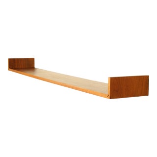 1950s Mel Smilow Floating Walnut Shelf - 60" For Sale