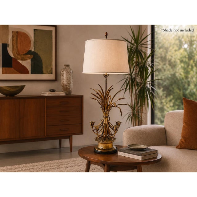 Mid-Century Modern Midcentury Neoclassic Wheat Sheaf Lamp, Frederick Cooper For Sale - Image 3 of 6