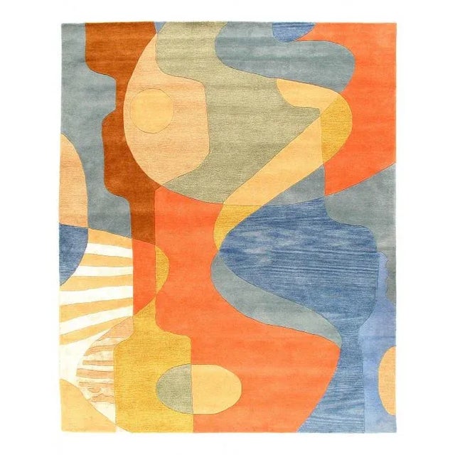 2020s Fine Hand Tufted Abstract Rug For Sale - Image 4 of 12
