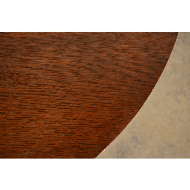 Wood Stickley Brothers Antique Mission Oak Arts & Crafts Center Table or Lamp Table, Circa 1910 For Sale - Image 7 of 10