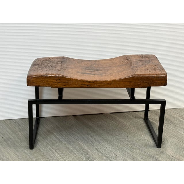 Early 21st Century Rustic Live Edge + Contoured Bench Seat For Sale - Image 5 of 12