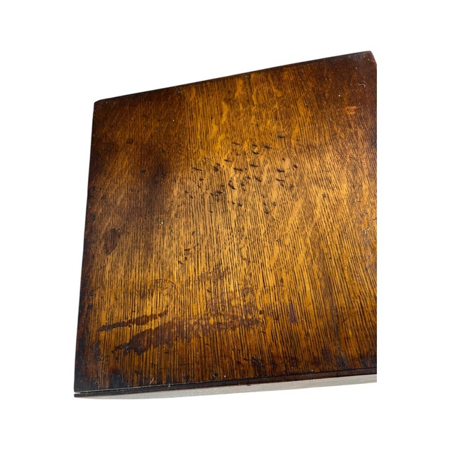 Brown Antique Globe Tiger Oak Wood File Index Card Cabinet 2 Drawer For Sale - Image 8 of 11