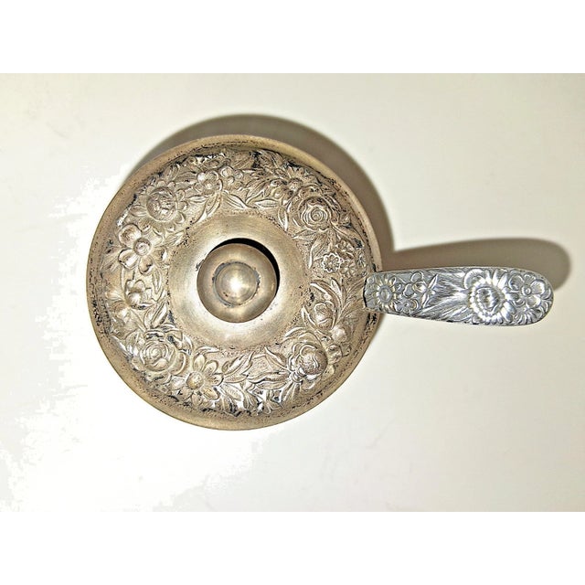 Early 20th Century Kirk & Son Sterling Silver Repousse & Etched Glass Jam/Condiment Jar With Spoon For Sale - Image 4 of 7