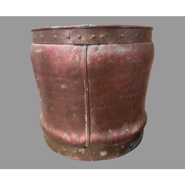 Vintage Antique Arts & Crafts Style 9.5" Copper Planter Vase For Sale - Image 9 of 12