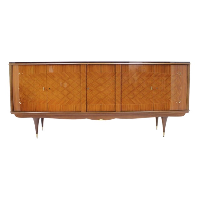 Italian Wooden Sideboard in High Gloss Finish, 1960s For Sale