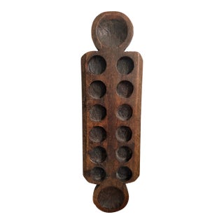 Vintage Rustic African Mancala Board For Sale
