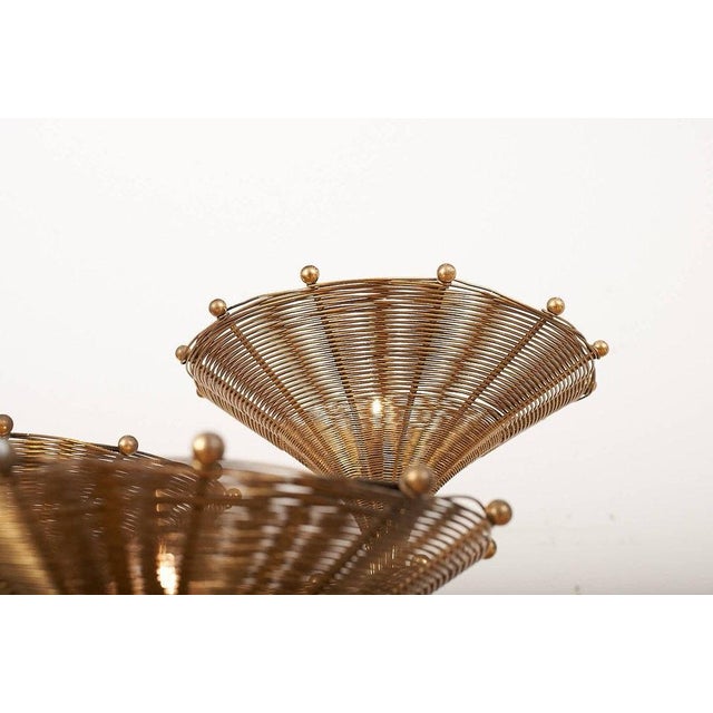 Lights Nucci Valsecchi "Papyrus" Brass Floor Lamp, Italy, 1970 For Sale - Image 7 of 11