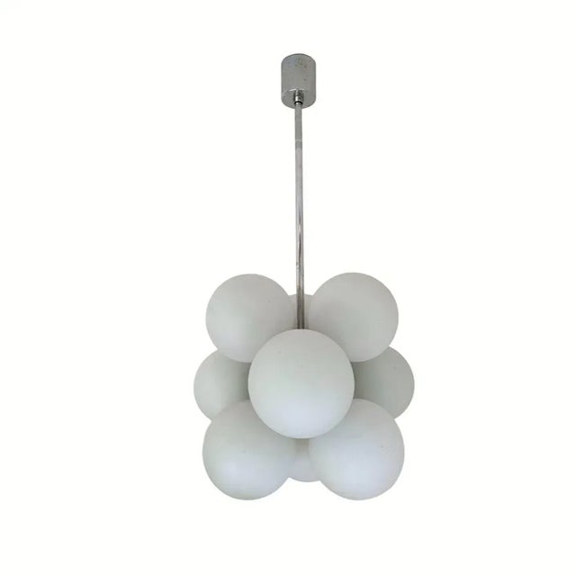 Space Age Sputnik Chandelier with Eight Glass Globes, 1960s For Sale - Image 6 of 6