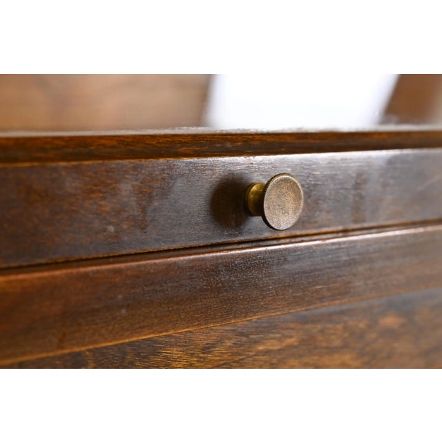 Wood Antique Shaw Walker Arts & Crafts Mahogany Four-Stack Barrister Bookcase, 1920s For Sale - Image 7 of 11