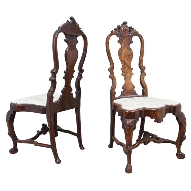 Brown Dutch Walnut Side Chairs, 1750s, Set of 2 For Sale - Image 8 of 18