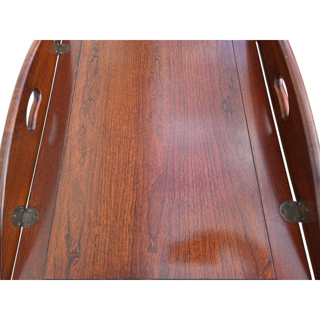 1980s Pennsylvania House Butlers Coffee Table Cherry Chippendale Tray Top Style For Sale - Image 10 of 18