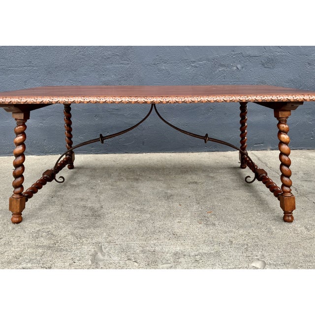 Spanish Baroque Style Dining or Library Table For Sale - Image 10 of 11
