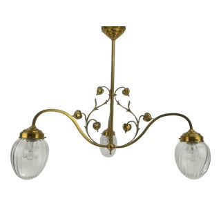 Art Nouveau Floral Chandelier, 1920s For Sale