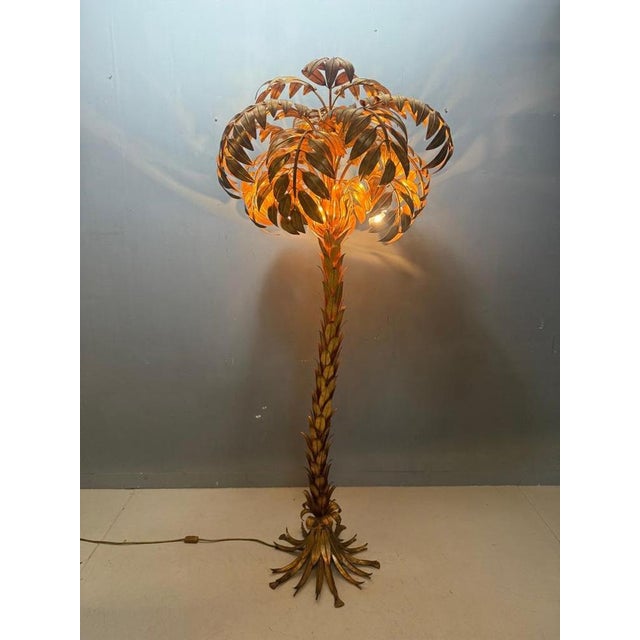 Gold Palm Tree Floor Lamp from Hans Kögl, 1970s For Sale - Image 8 of 16
