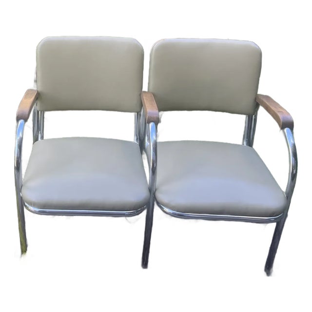 Vintage Chromcraft/Royal Metal Craft Style Double Chair Bench For Sale