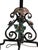 Spanish Revival 1910s Elaborate Bent Brass and Wrought Iron Spanish Revival Floor Lamp With Golden Mica Shade For Sale - Image 3 of 11
