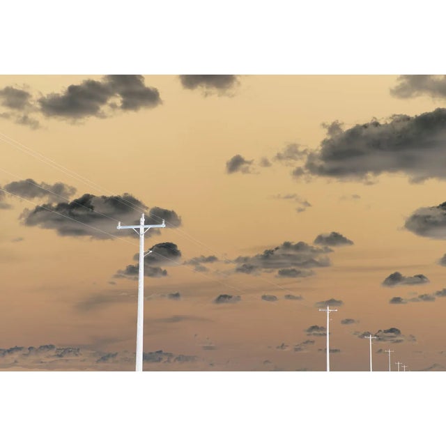 Mint Images, Abstract of Power Lines and Telephone Poles Extending Across Cloudy Sky, Photographic Paper For Sale