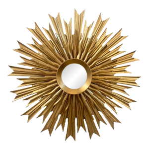 20th Century Sunburst Carved Golden Mirror