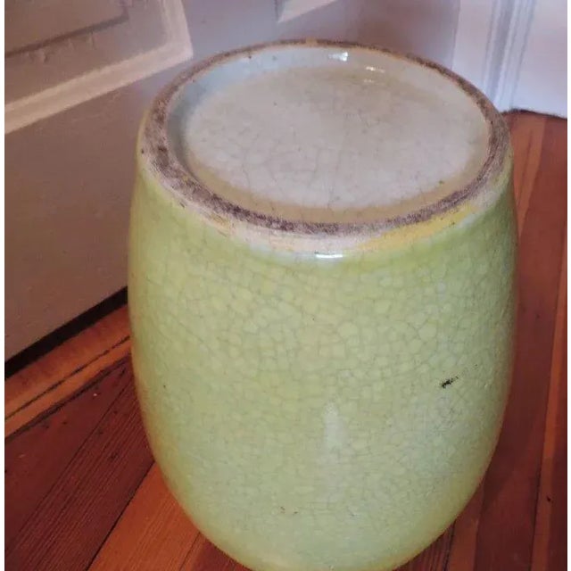 Chinese Porcelain Monochrome Yellow Crackle Glaze Vase For Sale - Image 9 of 11