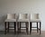 Early 21st Century Two-Tone Linen and Stripe Bar Stools With Brass Footrails by Wesley Hall, Set of 3 For Sale - Image 5 of 6