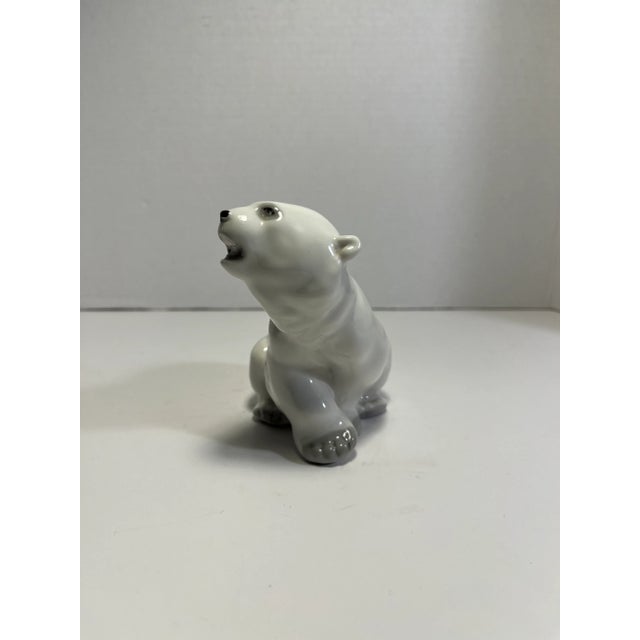 Vintage Lomonosov Porcelain Polar Bear Figurine Made in Ussr