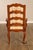 Wood Century French Provincial Style Pair Of Upholstered Ladderback Armchairs For Sale - Image 7 of 18