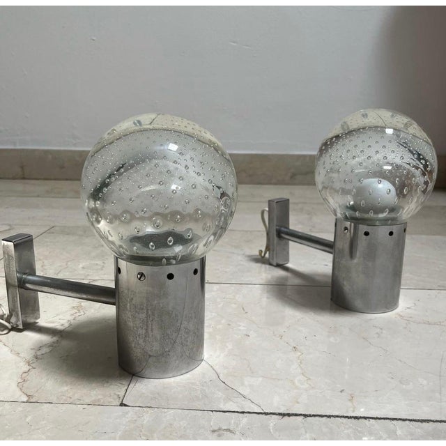 1960s Sun Wall Lamps by Gino Sarfatti and Archimede Seguso for Seguso, 1960s, Set of 2 For Sale - Image 5 of 8