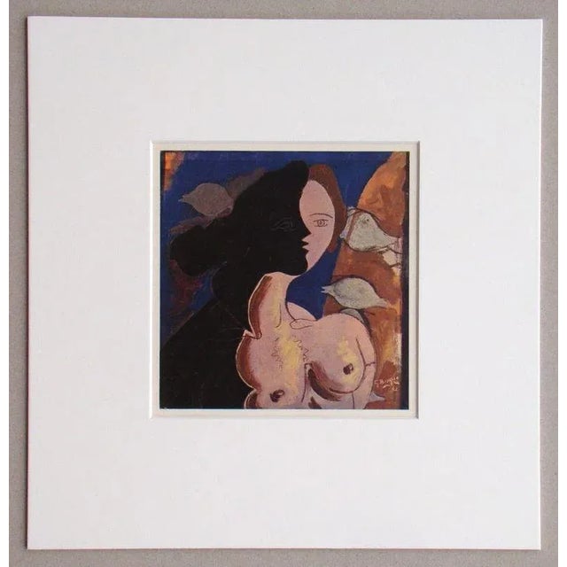 Georges Braque (after) ( 1882 - 1963 ) Tête de femme, 1946 Héliogravure in colors on art printing paper. Signed and dated...