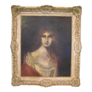 Antique Portrait Framed of a Young Woman For Sale