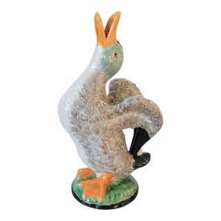 Vintage Bordallo Pinheiro Mallard Duck Ewer Pitcher For Sale