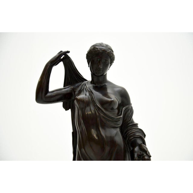 Late 19th Century Neoclassical French Artist, Large Sculpture of Robed Lady, 1880, Bronze For Sale - Image 5 of 11