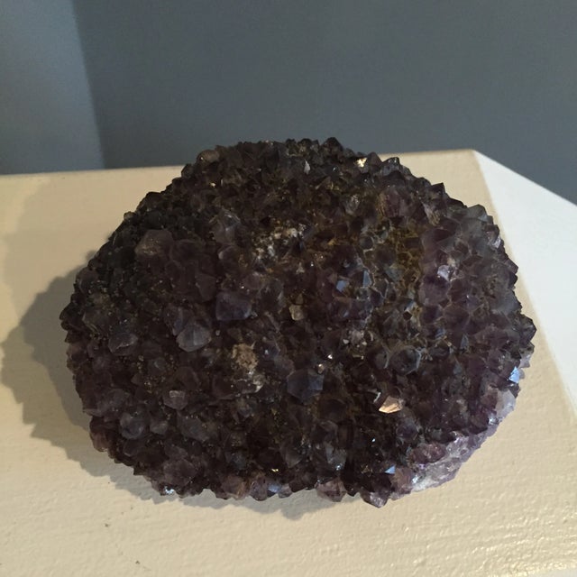 Mid Century Large Amethyst Geode Decorative Object A beautiful and substantial fragment piece of natural purple amethyst....