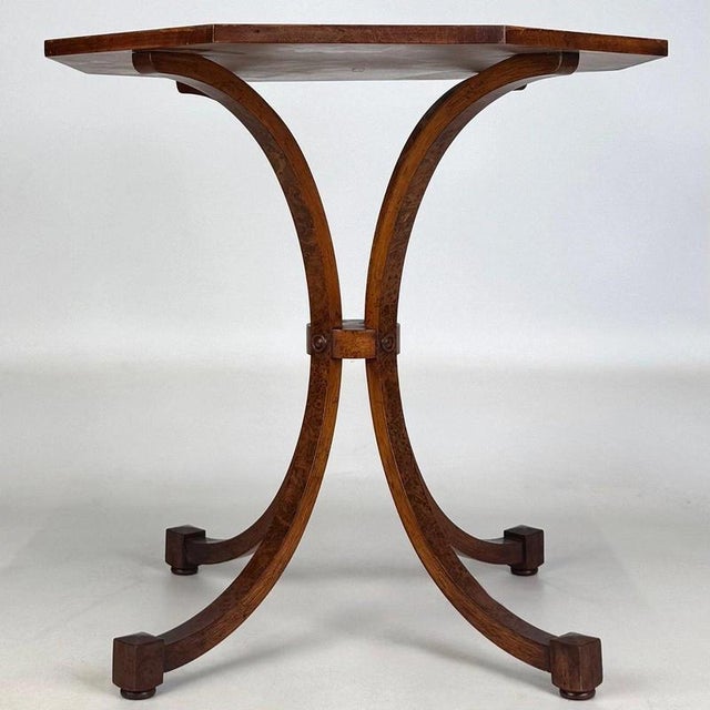 2000 - 2009 Antique 20th Century Figured Burr Walnut Octagonal Side Table For Sale - Image 5 of 8