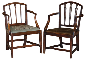 Set of Antique Georgian Carved Armchairs, 1780s