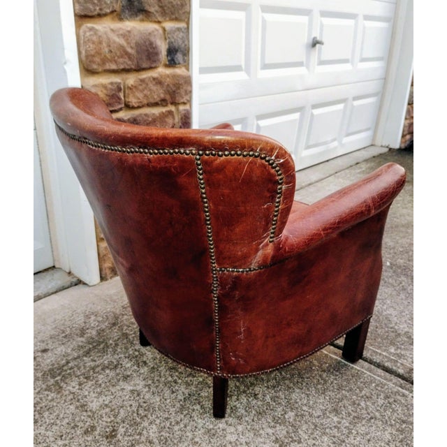 Academic Charm & Unmatched Craftsmanship With the Iconic Professor's Leather Chair From Restoration Hardware. For Sale - Image 10 of 12