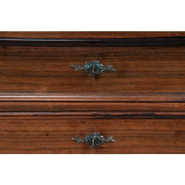 19th Century Butler's Desk with a marble top. Interior with red leather writing service with fitted drawers. Three drawers...