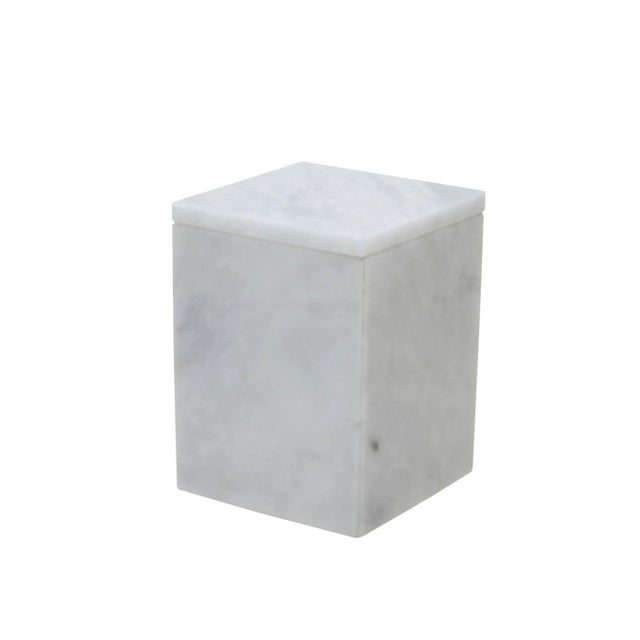 A Myrtus Collection Pearl White Marble Cannister.