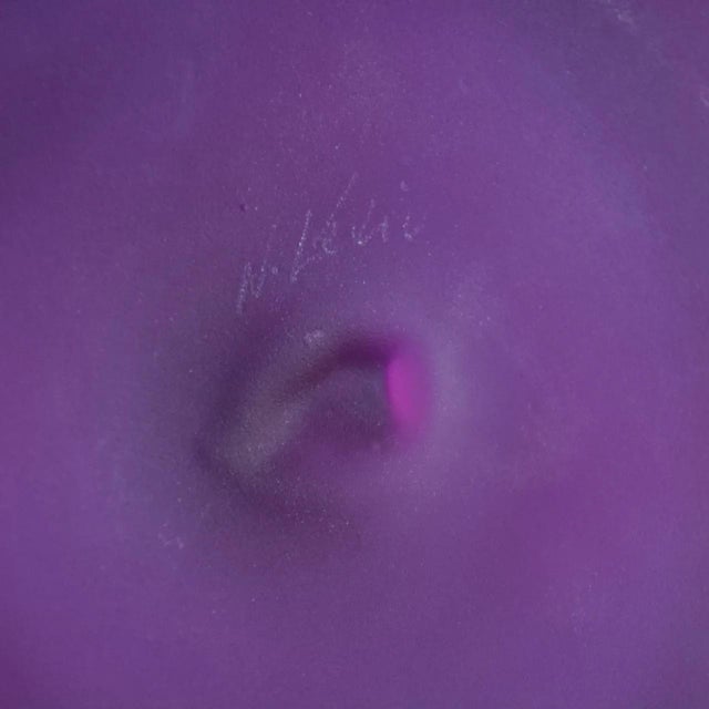 Late 20th Century Nick Kekic Signed Purple Squat Bud Vase – Studio Art Glass, Vintage For Sale - Image 5 of 6