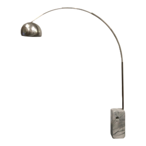 Vintage Pier Giacomo Achille Castiglioni - Flos 'Arco' Carrara Marble & Steel Floor Lamp