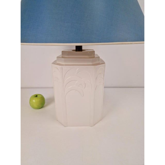 White Ceramic Palm Tree Table Lamp in the style of Serge Roche, 1970s For Sale - Image 10 of 14