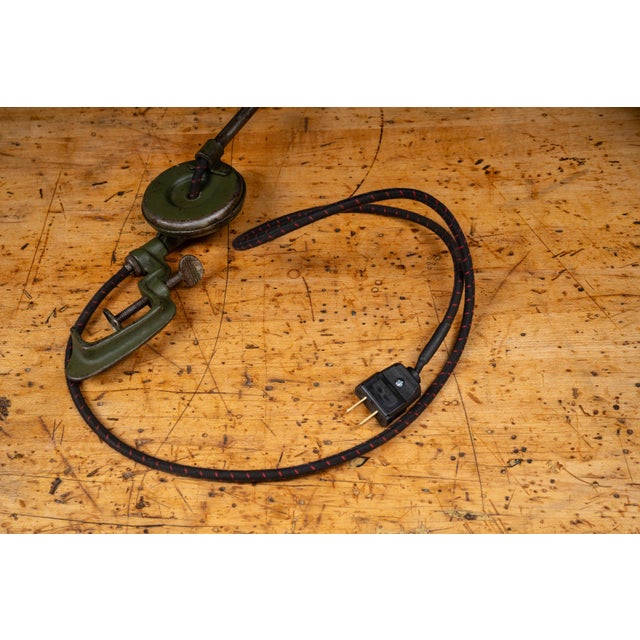 Vintage Industrial Articulating Table Mount Task Lamp For Sale - Image 10 of 11