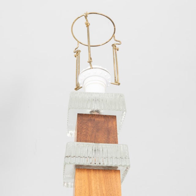 Mid-Century Modern Table Lamps in Teak and Glass attributed to Ateljé Glass & Trä, Sweden, 1970s, Set of 2 For Sale - Image 3 of 16