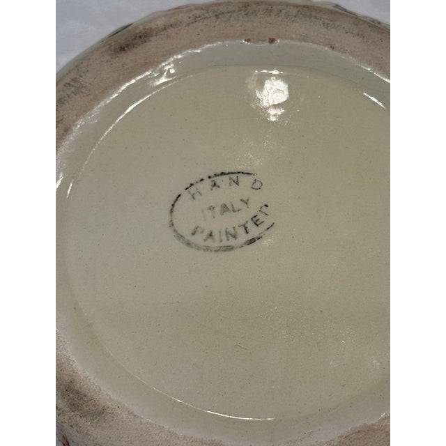 Mid-Century Italian Majolica Capodimonte Style Hand-Painted Floral Trinket Dish For Sale - Image 10 of 12