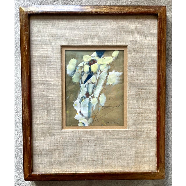 This original abstract gouache painting was framed by the artist, William Scharf, (1927-2018), a member of the New York...