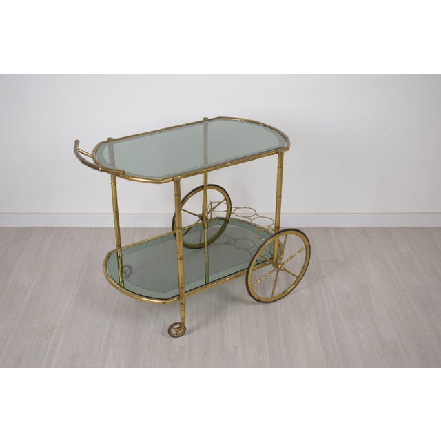 Brass and Glass Trolley, Italy, 1970s For Sale - Image 10 of 17