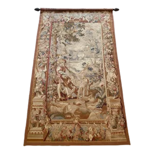 Vintage French Aubusson Style Handwoven Wall Tapestry