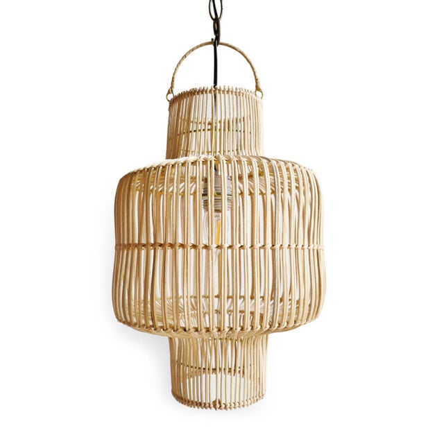 Small Raw Wicker Pendant For Sale - Image 4 of 7