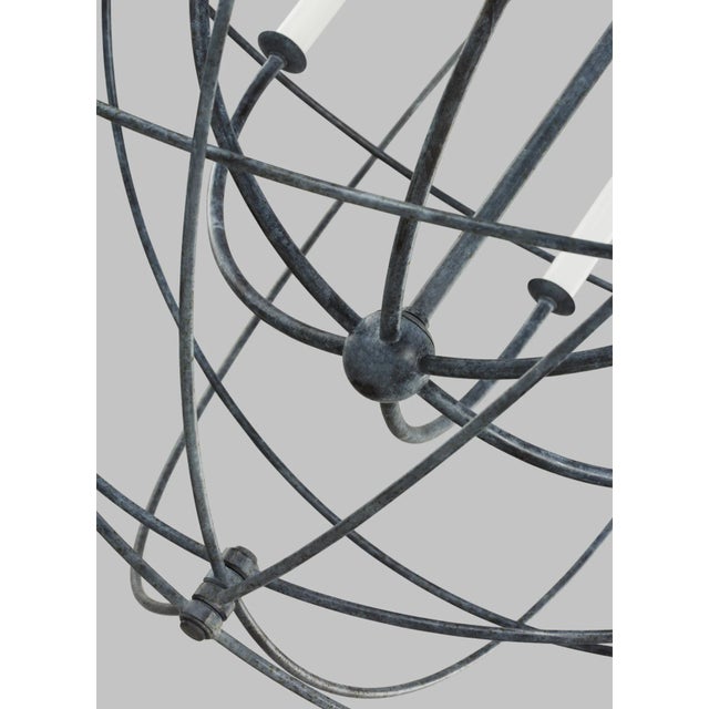 2020s Chapman & Myers by Visual Comfort Studio Bayberry Large Pendant, Weathered Galvanized For Sale - Image 5 of 6